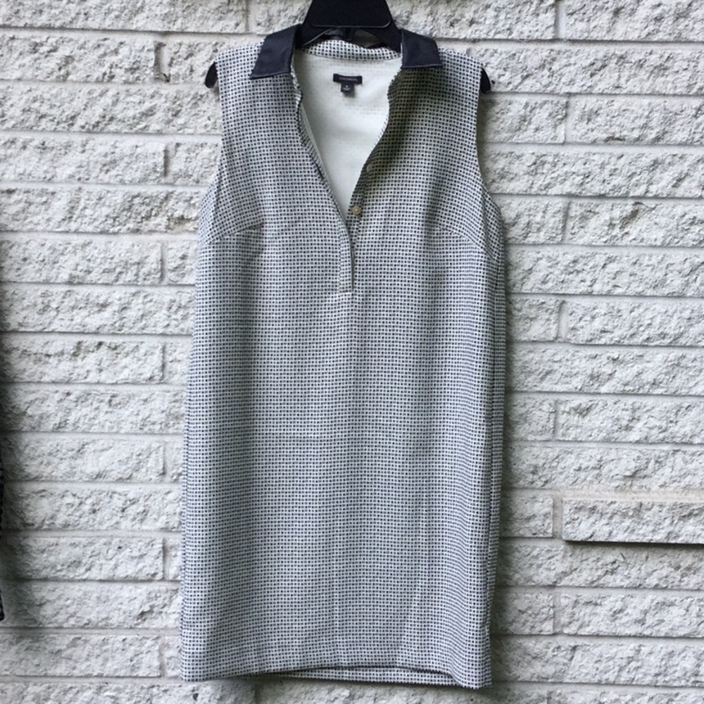 Ann Taylor Faux Leather Collar Shift Dress 8 - Picture 5 of 8